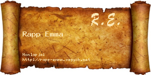 Rapp Emma névjegykártya